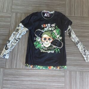 Shirt Desigual, long sleeve skater black shirt size 13-14 boy’s